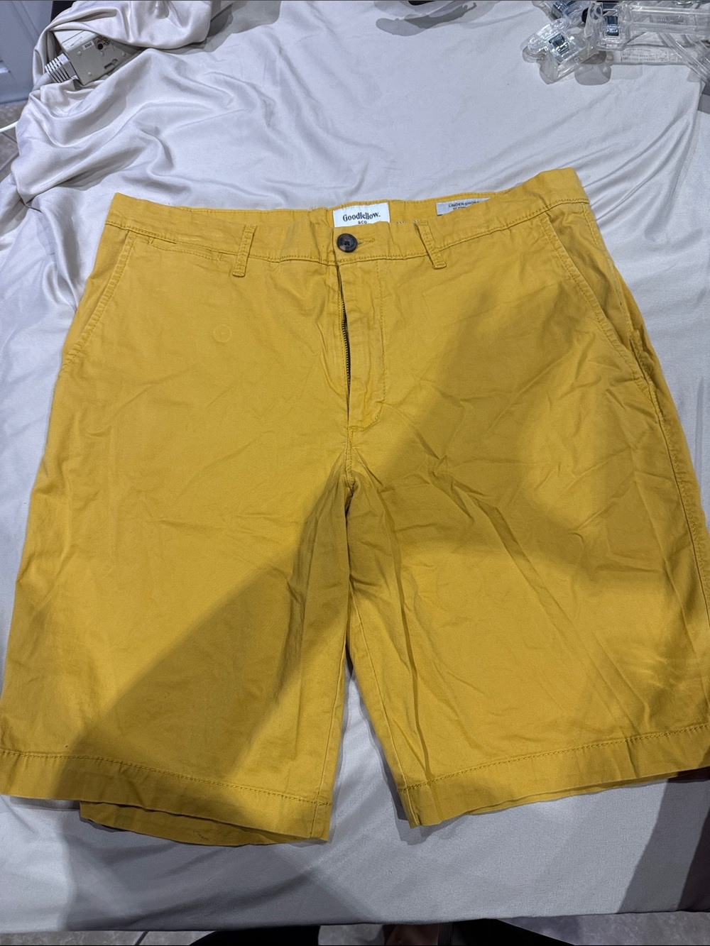 Goodfellow & Co Mustard Yellow Flat Front Chino Shorts